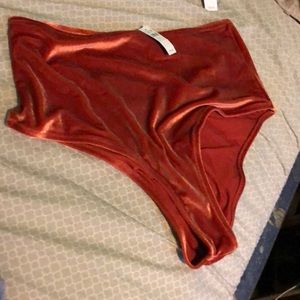 Velvet high waisted bikini bottom